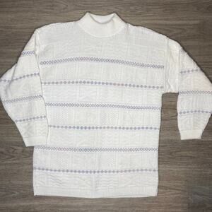 Vintage Basic Edition White Knit Sweater (M)
